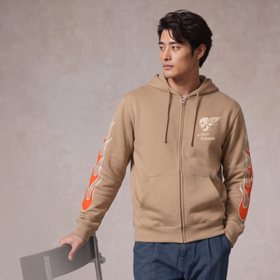 Casaco Urban Hoodie Caramel Rock Skull