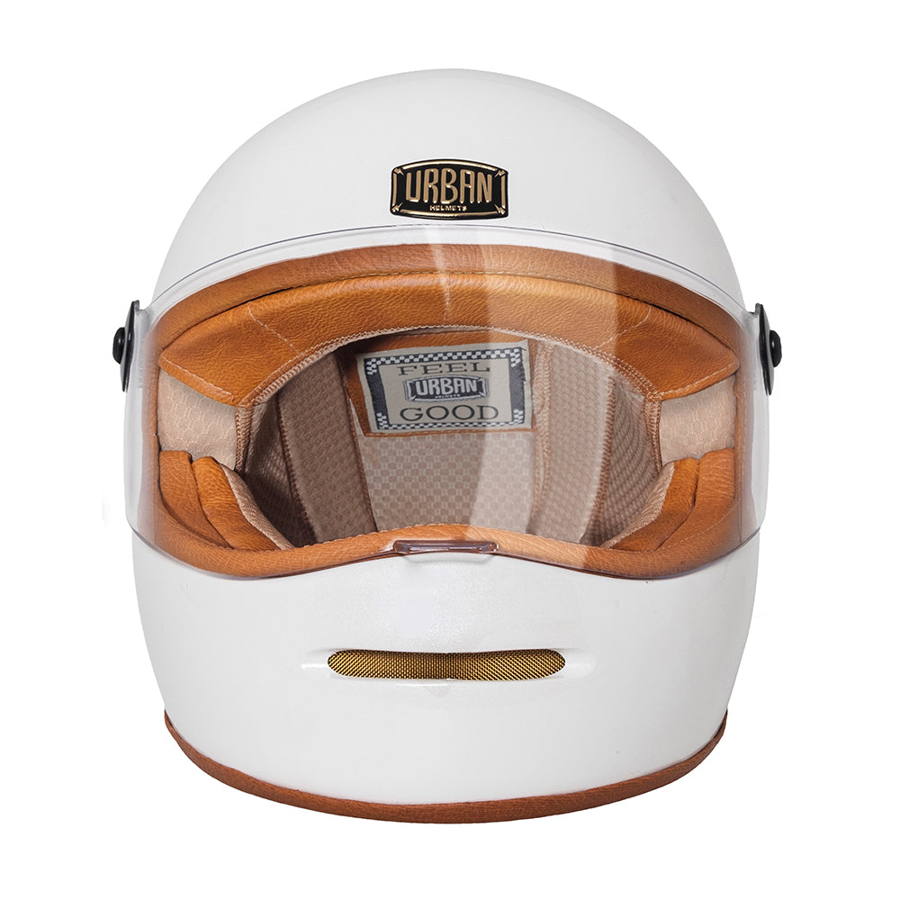 Capacete Urban Bigbore S Camel Leather White