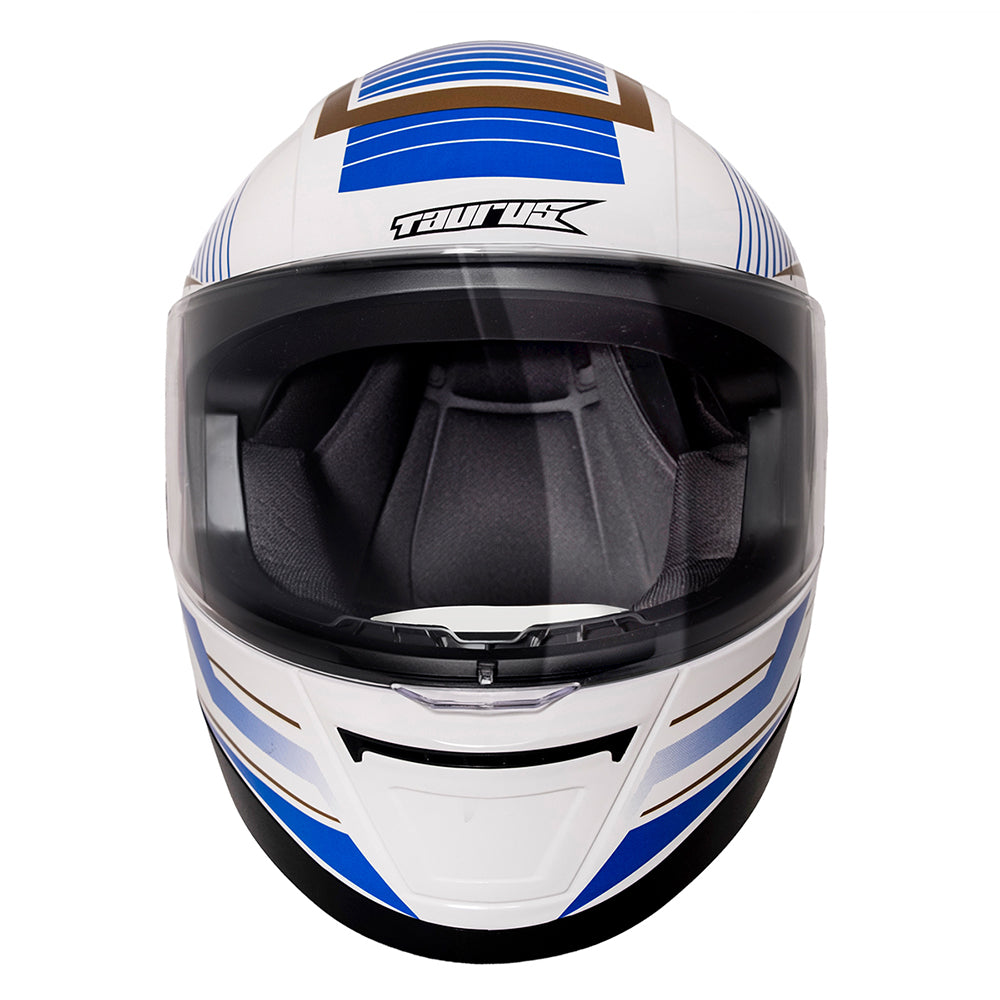 Capacete TH7 Grid Branco e Azul Brilho