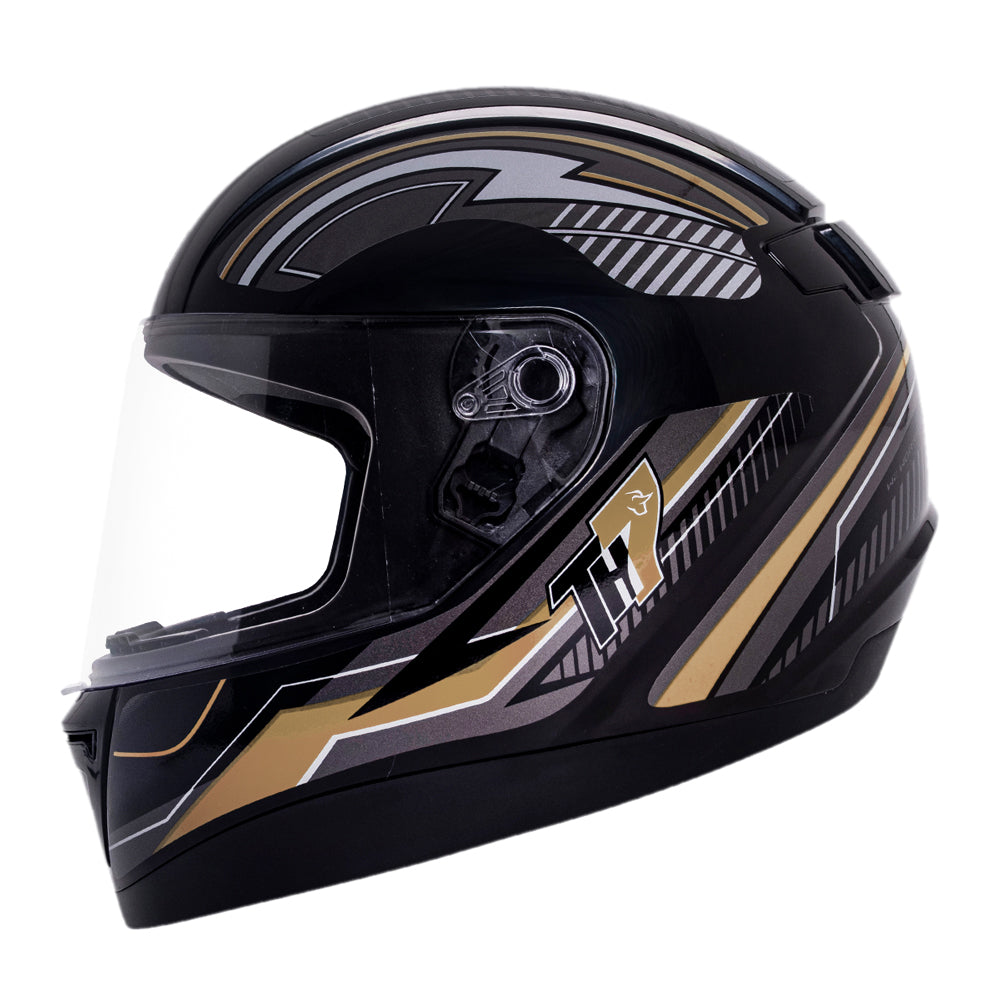 Capacete TH7 Trama Preto Dourado