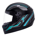 Capacete TH7 Trama Preto Turquesa