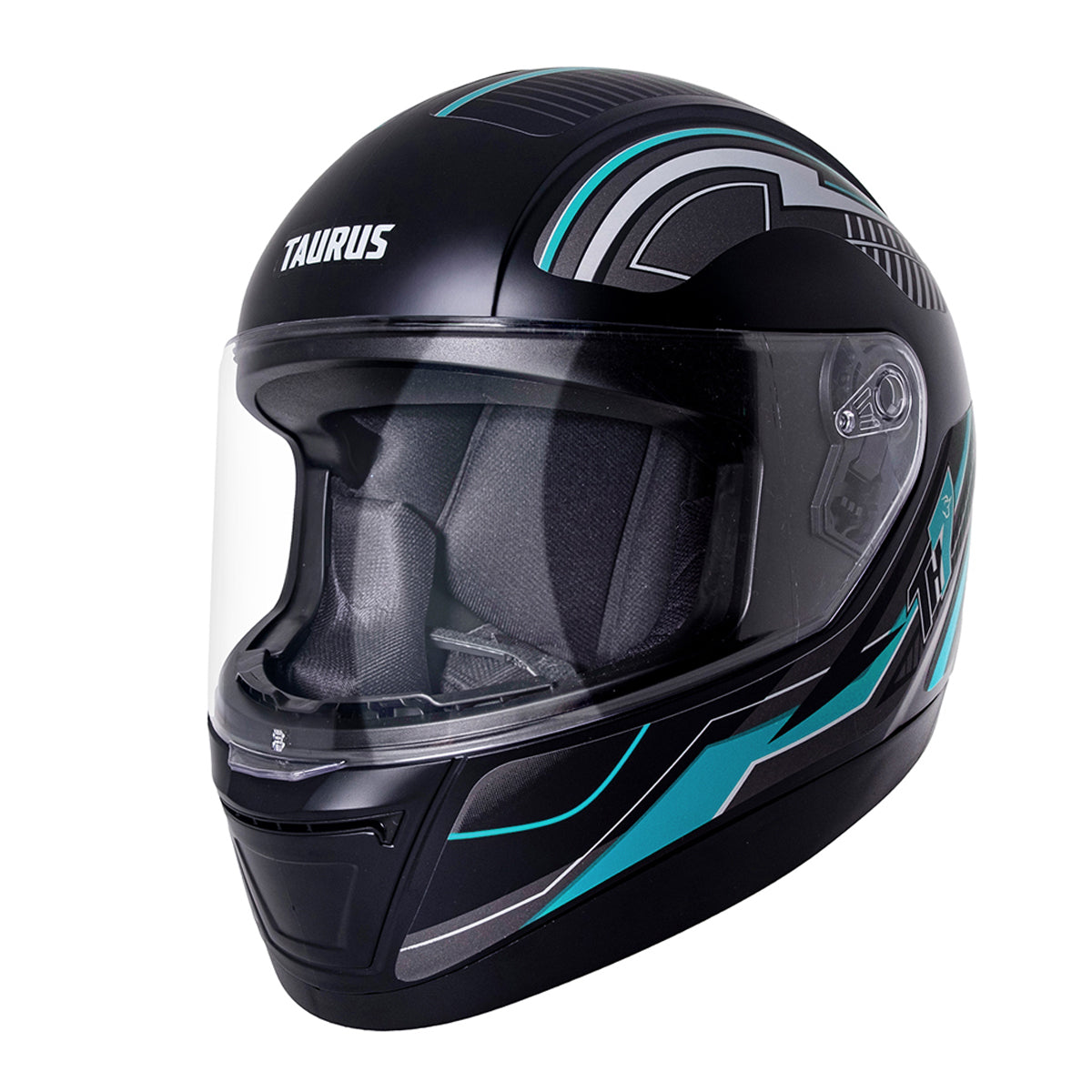 Capacete TH7 Trama Preto Turquesa