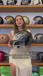 Capacete Urban Cafe Racer Shakotan Preto
