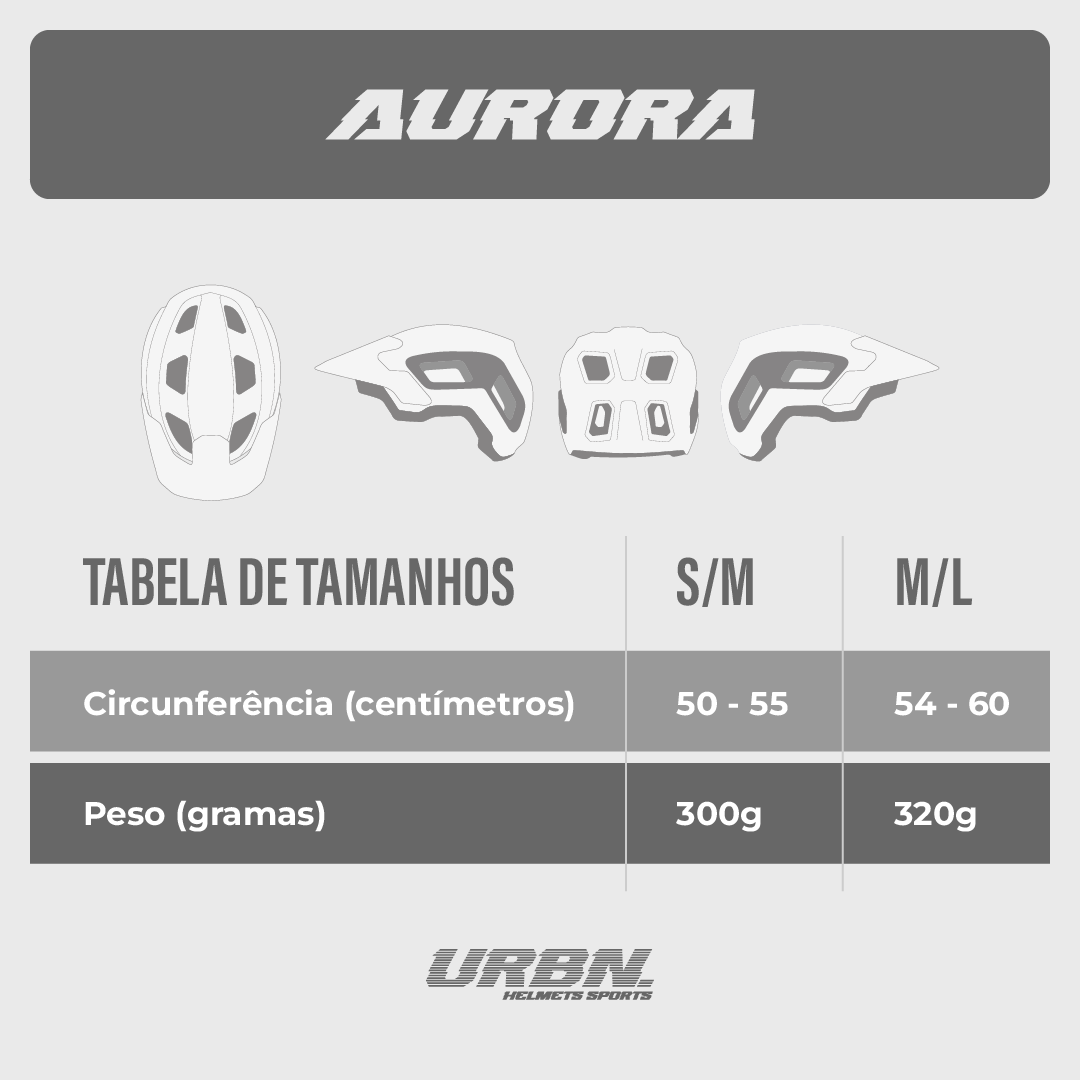 Capacete Urban Sports Aurora Preto Noturno