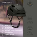 Capacete Urban Sports Broder Preto Noturno